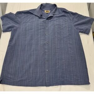 The Foundry Supply Co Men's 2XLT Blue Button Up Short Sleeve